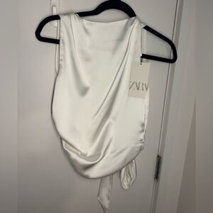 Zara Tie-Back Satin Top